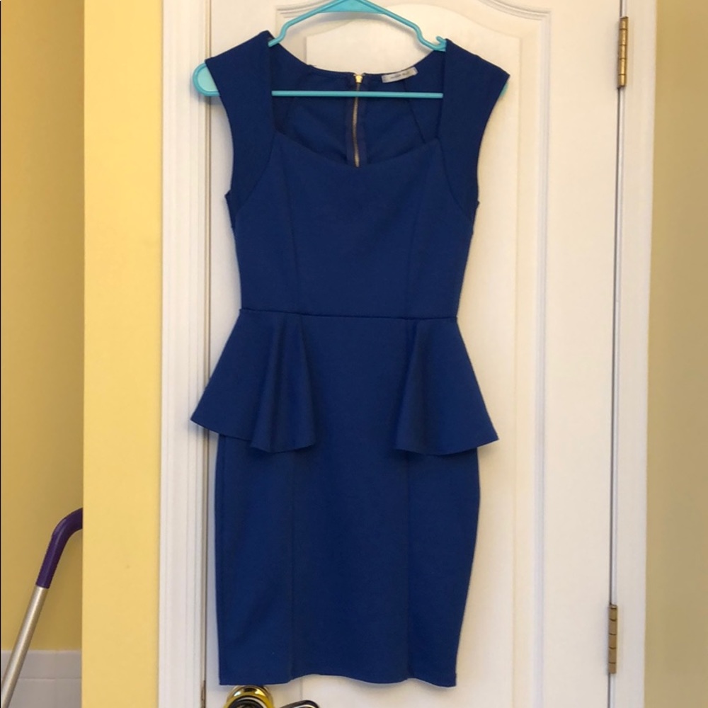 Blue peplum dress
